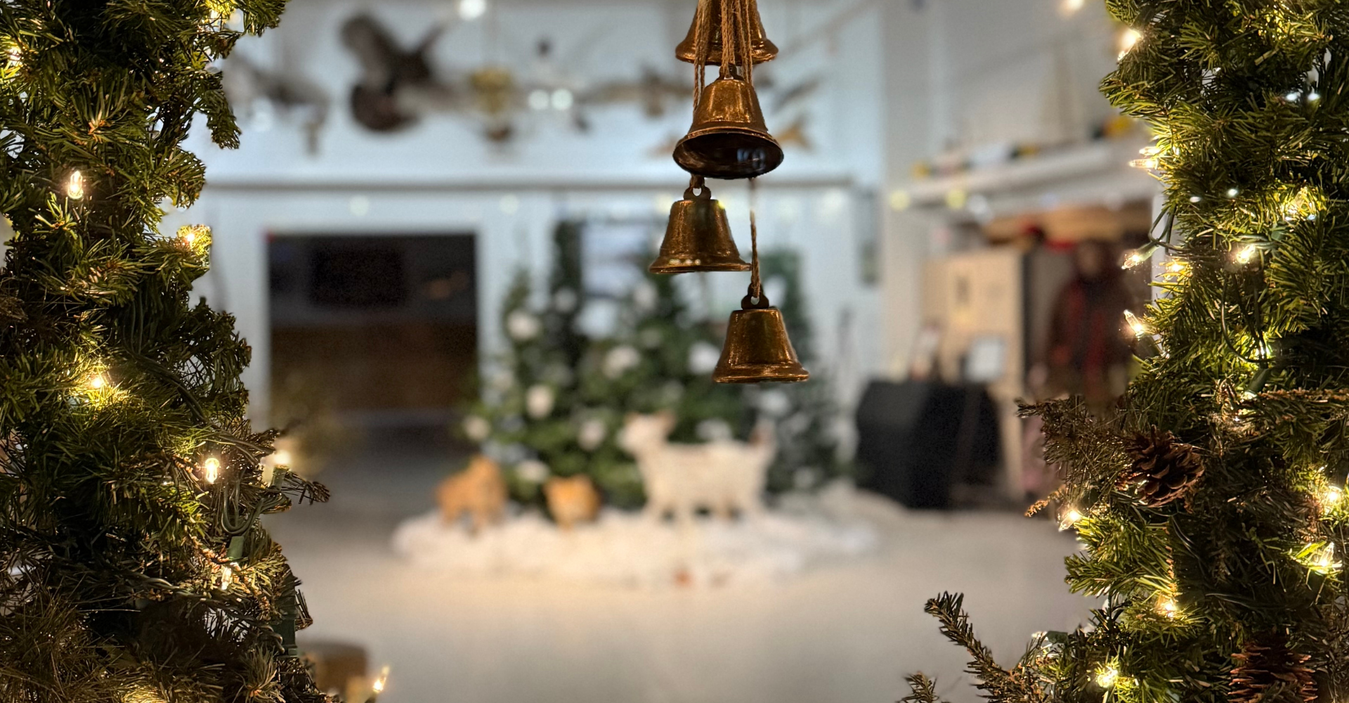 Museum interior with exhibits